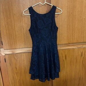 Speechless Navy Floral Lace Kids Dress